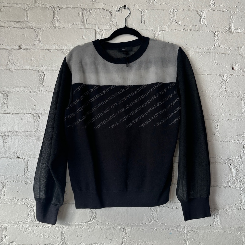 Diesel Copyright Mesh Black and Gray Sweater